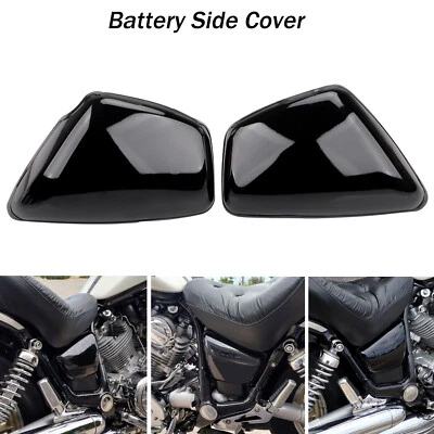 L& R For Yamaha 1984-up XV700 750 1000 1100 Virago Side Panel Cover Gloss Black Foto 1 de 4