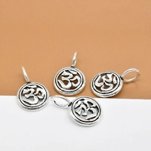 5 piezas de dijes OM de plata de ley 925 pequeños Om mani padme hum dijes para yoga - Imagen 1 de 4