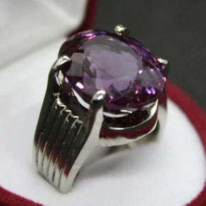 Oval Shape shades of color Alexandrite Men and Women Ring 925 sterling Silver - Picture 1 of 10