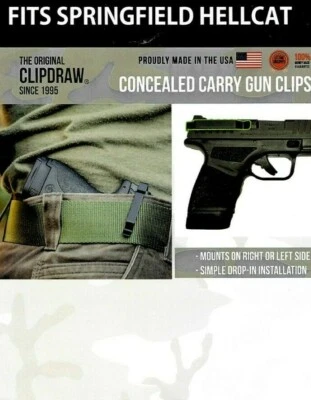 Clip de cinturón Clipdraw para Springfield Hellcat & Hellcat Pro IWB - Funda Ambi Foto 1 de 4