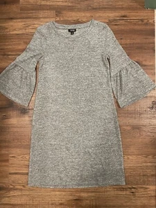 Heather Gray XS ANA A New Approach Bell Sleeve Dress Soft Extra Small Sweater - Picture 1 of 10