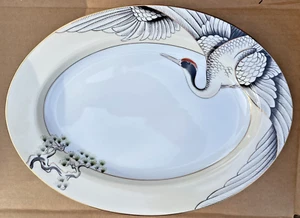Fitz & Floyd "Crane With Pine" #181 1987-1994 Oblong Serving Platter Retired - Picture 1 of 4