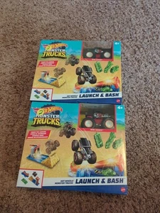 2 Hot Wheels Launch And Bash. Monster Truck Play Set. NIB. - Picture 1 of 2