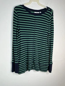 Chico's y2k Stripes Green sz 1 M Top Blouse (15 - Picture 1 of 7