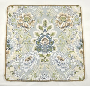 Funda de almohada Pottery Barn Kravet Arboretum Petite floral 24x24 nueva sin etiquetas borde de yute - Imagen 1 de 13
