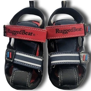 Rugged Bear Police Themed Navy Blue & Red Toddler Boy Sport Sandals Size 5c - Picture 1 of 10