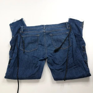 FRAME Le Skinny De Jeanne 29 (passt 31W 29L) Mid Rise Lace Side Jeans Raw Hem Cut - Bild 1 von 14