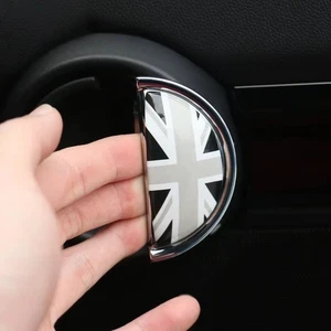 2 Union Jack Door Handle Sticker For Mini Cooper Clubman R55 R56 R60 R61 BLACK - Picture 1 of 3