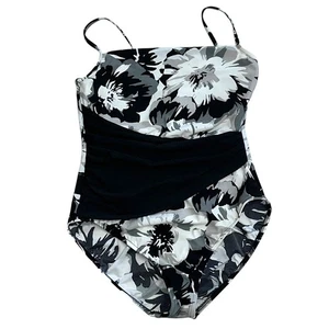 Costume da bagno intero Magicsuit Rouched floreale spalline regolabili donna taglia 16 - Foto 1 di 10