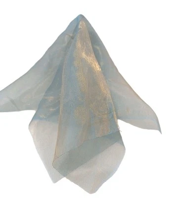 Traje Pañuelo Azul Claro Iridiscente Bolsillo Cuadrado 9.5" Boda Artístico De Colección Foto 1 de 4