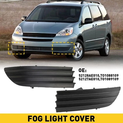Capa de farol de neblina lateral direita passageiro motorista esquerdo para Toyota Sienna 2004-2005 - Imagem 1 de 4