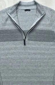Smartwool Sweater Gray Ripple Ridge 1/4 Zip Pullover Men’s Medium NICE - Picture 1 of 10