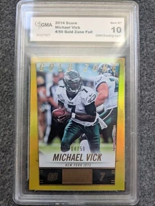 2014 PANINI SCORE MICHAEL VICK GOLD ZONE FOIL PARALLELA#154#D04/50 GMA 10 - Picture 1 of 1