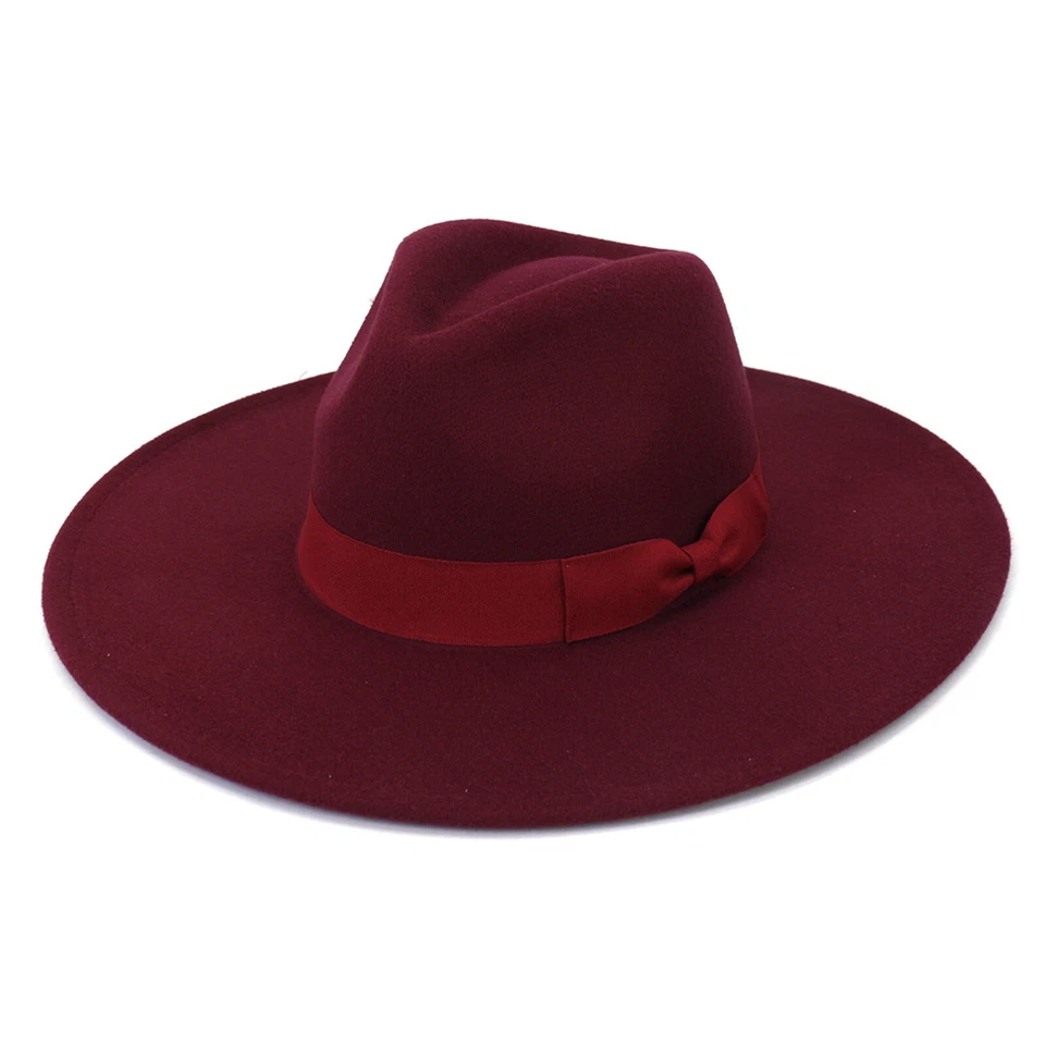 Ala Ancha Lana Fieltro Fedora Panamá Vaquero Niña Sombrero Informal Jazz Gorra para hombres mujeres Foto 1 de 4