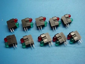 (10) LED 2HI 5MM RED GREEN BICOLOR RIGHT ANGLE CBI THROUGH HOLE 552-0711-010? - Picture 1 of 8