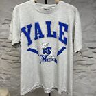 T-shirt vintage Yale University Bulldogs X GRAND années 90 fabriqué aux États-Unis point simple battu
