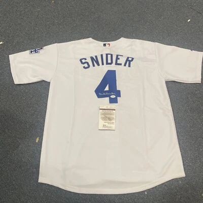 Duke Snider Los Angeles Dodgers Autographed Majestic Jersey JSA Witness COA - Image 1 of 4