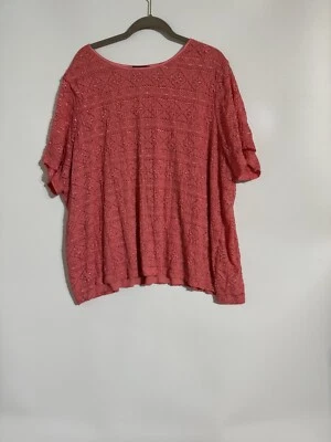 Top Vintage Mujer Plus 4X Coral Forrado Hilos Metálicos Floral Cottagecore Fairy Foto 1 de 4