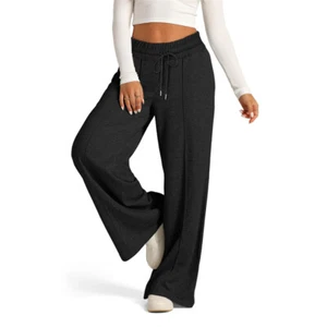 Womens Sweatpants Joggers with Pockets High Waist Wide Leg Pants Sweatpants - Picture 1 of 19