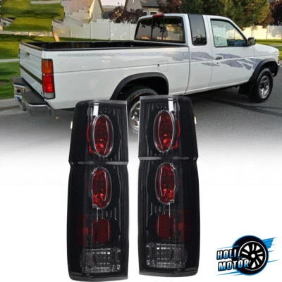 Tail Lights for 1986-1997 Nissan Pickup Hardbody D21 Rear Lamps Black Smoke Lens - Imagem 1 de 4