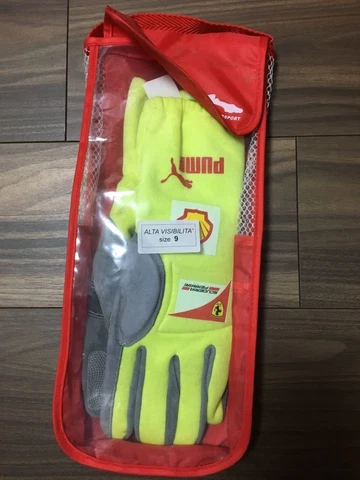 Ferrari F1 Team Issued Crew Gloves Size 9 Mechanic Night Yellow Japan GP Suzuka Cover