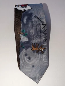 NWT JOHN ASHFORD Christmas Tie Reindeer Auditions Holiday Necktie - Picture 1 of 11