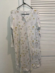 Vanity Fair Vintage Nightgown Long Sleeve Blue Floral M/L - Picture 1 of 9
