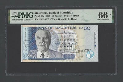 Mauritius 50 Rupees 2009 P50e Uncirculated Grade 66 - Image 1 of 2