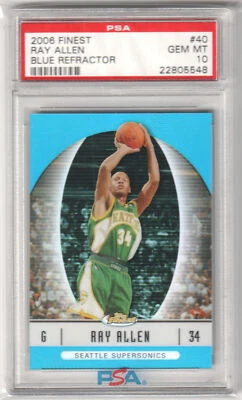 RAY ALLEN 2006-07 Topps Finest #40 Blue Refractor #/299 PSA 10 GEM MINT - Image 1 of 2