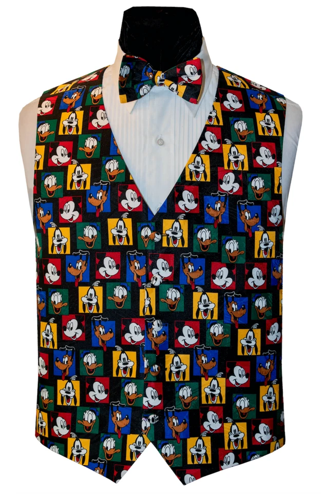 Mickey, Goofy, and Donald Tuxedo Vest and Bowtie - Image 1 of 1