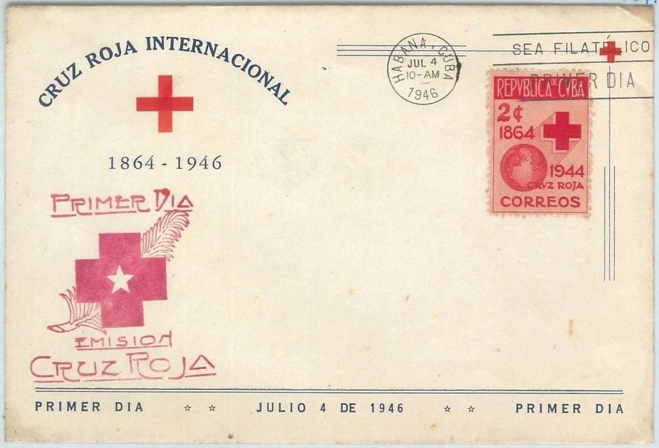 74001 - HAVANA - Postal History - FDC COVER 1946 - MEDICINE Red Cross - Image 1 of 1