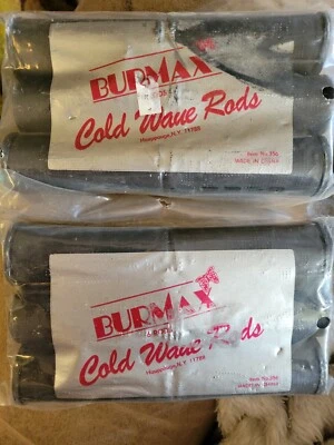 Vintage NoS 2-6 Pack Burmax Cold Wave Rods Black 1 1/4" Barrel  - Image 1 of 2