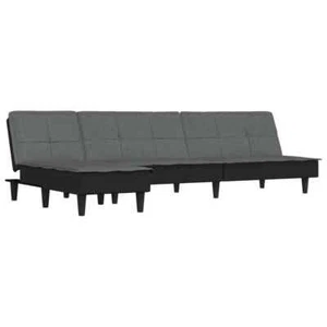 L-shaped Sofa Bed Couch Settee Adjustable Chaise Lounge Dark Grey Fabric vidaXL - Picture 1 of 11