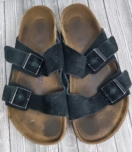 Birkenstocks Arizona Unisex Size EU 36 US 5-5.5 Black Suede Soft Footbed Sandals - Picture 1 of 6