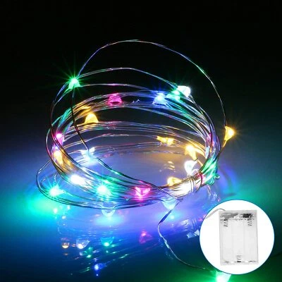 Led Fairy String Lights Battery Operated Copper Wire 16 ft Multi Color 4-Pack - Image 1 of 4