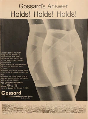 Calcinha 1974 HW Gossard Body Slimmer cinto IMPRESSÃO ANÚNCIO comporta! Chicago vintage da década de 1970 - Imagem 1 de 4