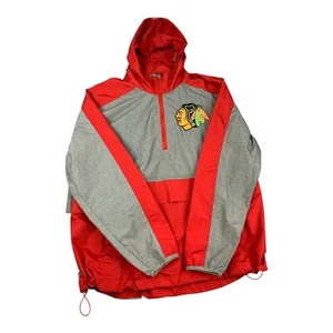 Chicago Blackhawks Men’s 1/4-Zip Windbreaker Rain Jacket Pullover, Size XL - Picture 1 of 10
