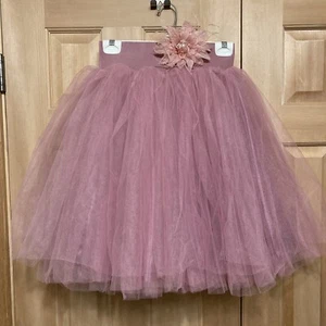Natalie Dance Wear Tutu With Flower Clip Mauve Pink Tulle Size M/L - Picture 1 of 9
