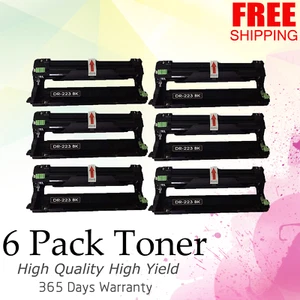 6 Pack DR223 Black Unit for Brother HL-L3210CW HL-L3230CW MFC-L3710CW Printer - Picture 1 of 3