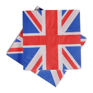 Union Jack Street Party Parade Celebration Paper Napkins Serviettes 26cm X 26cm - Picture 1 of 9