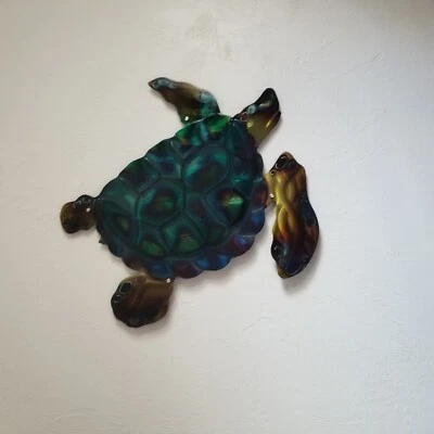 Metal Wall Art beach House decor turtle hanging sea life artwork turtle design Foto 1 de 4