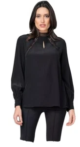 Seraphine Black Embroidered Maternity Blouse UK 14~ US 10 ~ FR 44 ~DE 42 - Picture 1 of 5