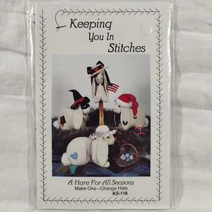 1989 Vtg A Hare For All Seasons Stuffed Holiday Rabbit Doll Sewing Pattern - Picture 1 of 24