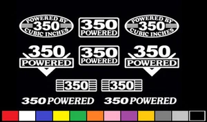 10 DECAL SET 350 CI V8 POWERED ENGINE STICKERS EMBLEMS SBC 5.7 L VINYL DECALS  - Picture 1 of 1