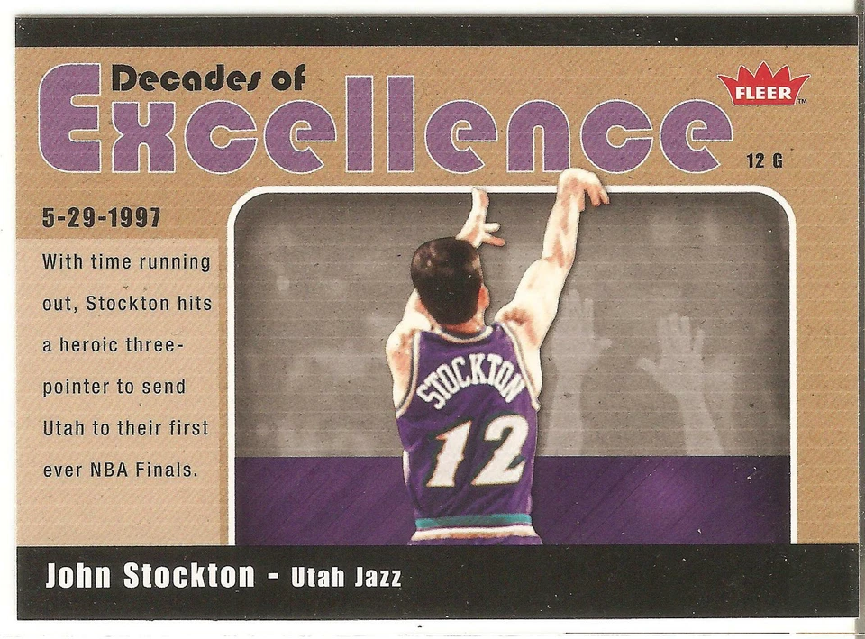 John Stockton Fleer 07-08 #9 Decades of Excellence Utah Jazz - Image 1 of 1