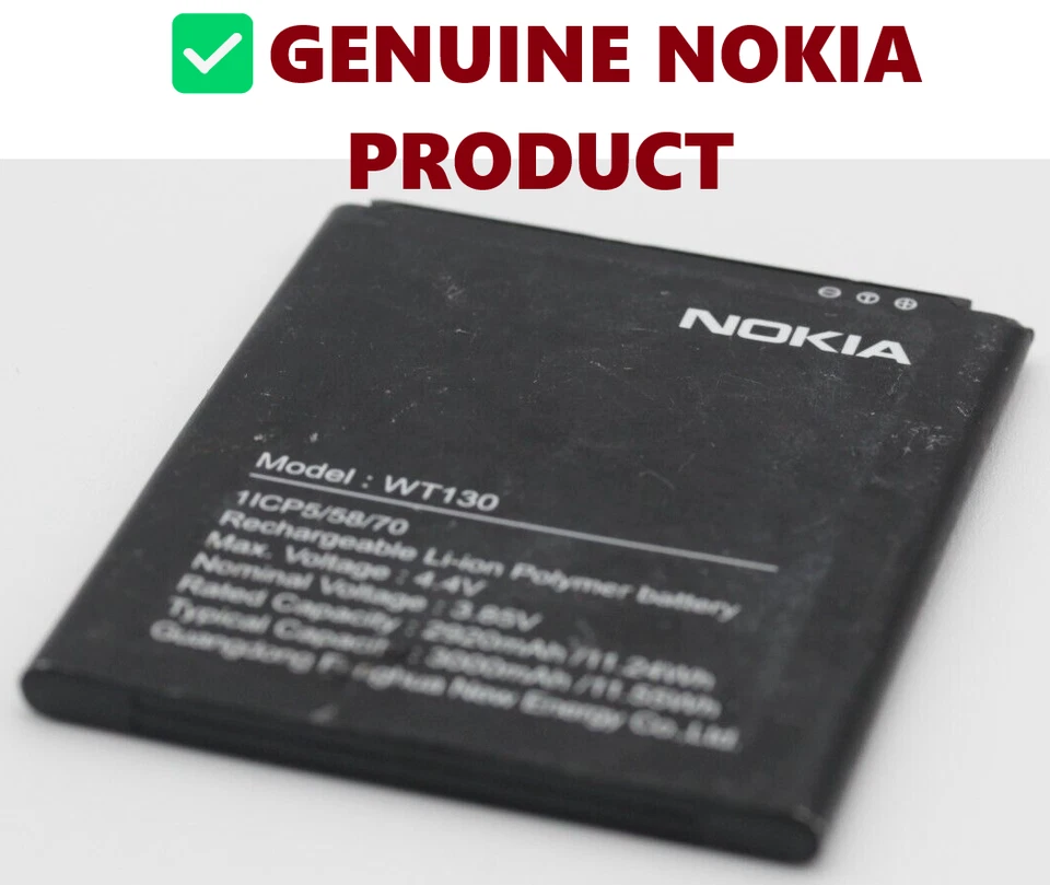 ¡Extiende la vida útil de tu teléfono Nokia! Batería 3000mAh (WT130) - Original OEM Foto 1 de 1
