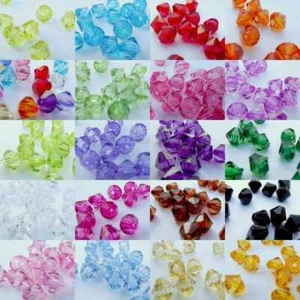 TEST 20 COLOUR 100 Plastic Bicone Beads 6mm 8mm Jewellery 143 TEST - Picture 1 of 29