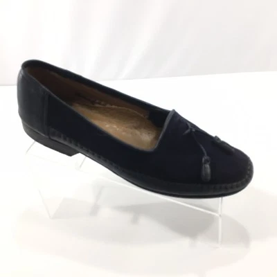 Mocasines Vero Cuoio Borla Azul Marino Talla 9 M Gamuza Cuero Latón Zapatos Usados en Excelente Condición Foto 1 de 4