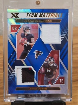 Desmond Ridder Kyle Pitts 2022 Panini XR Team Materials Blue /25 Falcons Patch  - Image 1 of 4