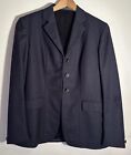 FOXLEY Pinstripe BLUE Riding Jacket Size 12 Fox Button England Equestrian Wool